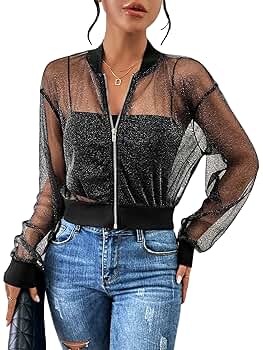 美品★ BUMPY SHEER DOUBLE JACKET Edited by Remi Bader Women's Sheer Bomber Jacket - Samsclub.com